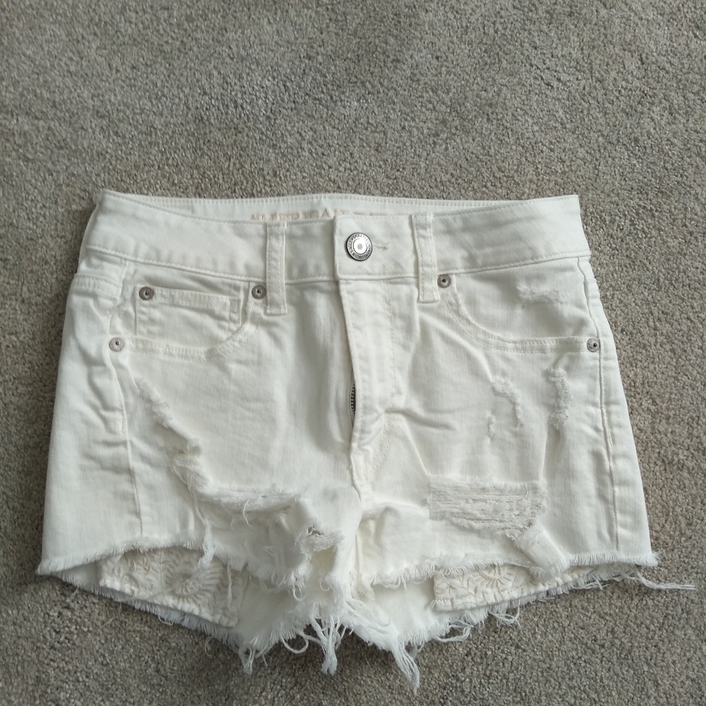 White AE hi-rise shorties